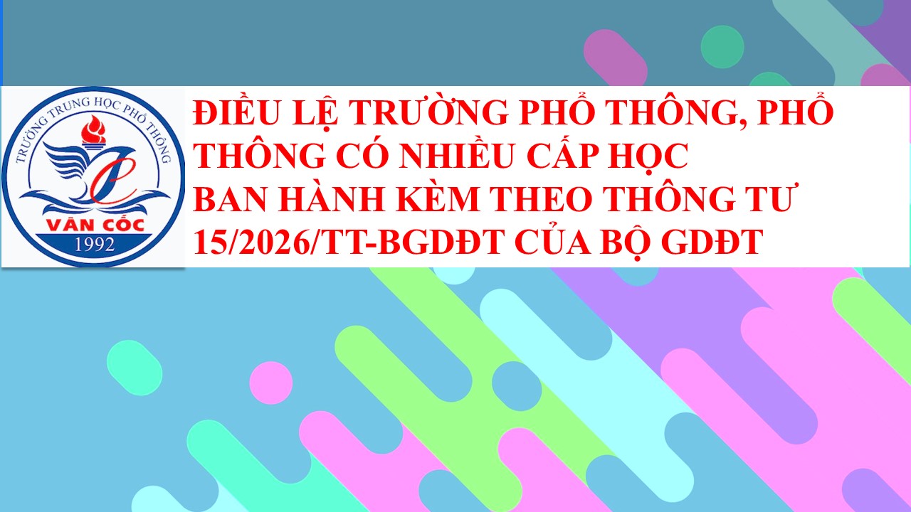 Điều lệ trường phổ thông mới nhất năm 2026